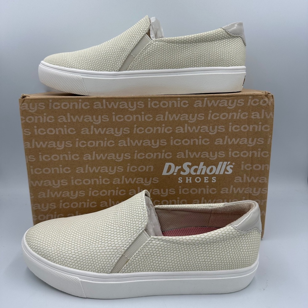 Dr. Scholl's Nova Slip On Sneakers Women 8M Cream Snake Embossed New - Picture 3 of 10